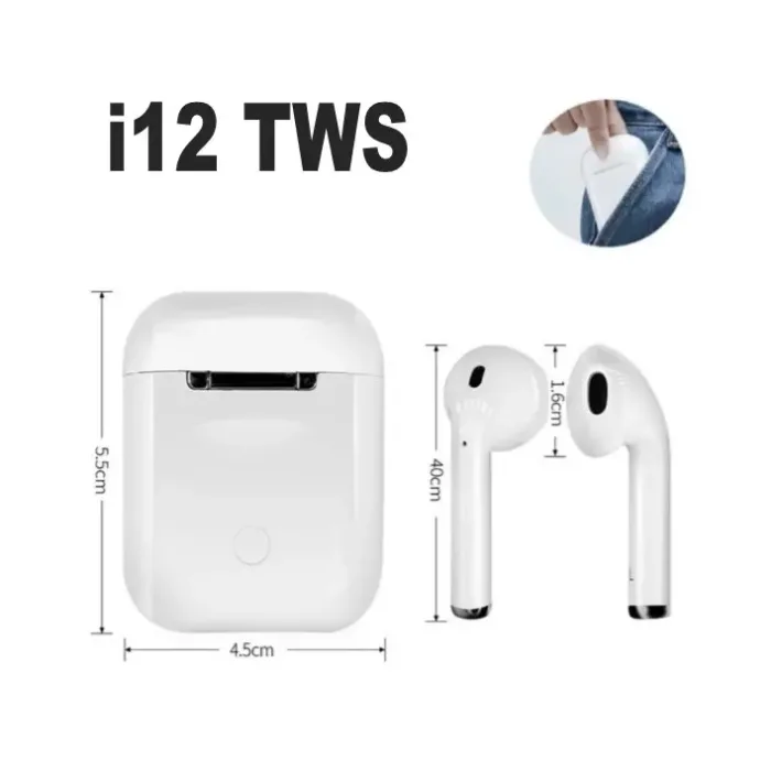 i12 TWS AirPods Wireless V5.0 - Compatível