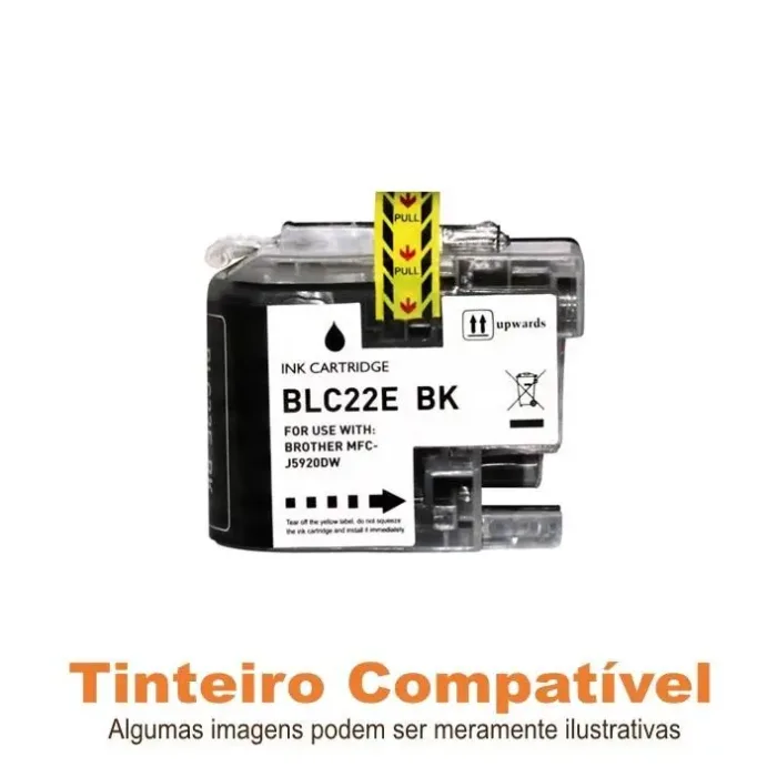 Cartucho de tinta Brother LC22EBKBP XL Preto genérico