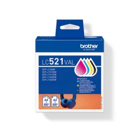 Pack 4 Cores Brother LC521VAL Original