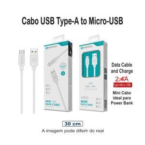Cabo USB Data/Charge Micro USB 2.4A (30 cm)