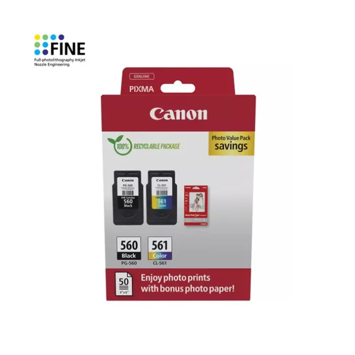 Pack 4 Cores Canon PG-560/CL-561 Original 3713C008