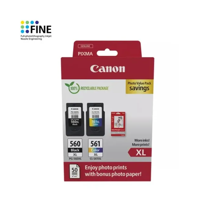 Pack 4 Cores Canon PG-560XL/CL-561XL Original 3712C008