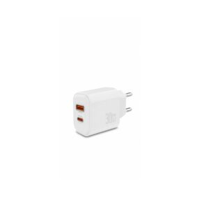Carregador Rápido USB-C + USB-A C-026 – 30W PD Branco