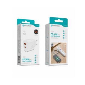 Carregador Rápido USB-C + USB-A C-026 – 30W PD Branco