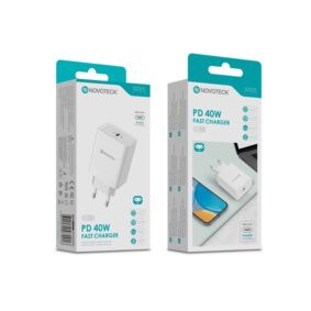 Carregador Rápido USB-C Novoteck C-023 – 40W PD Branco