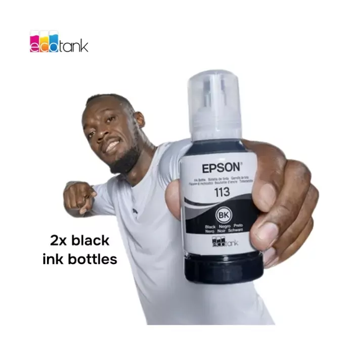 Pack 2x Black Epson EcoTank 113 Ink Series Original