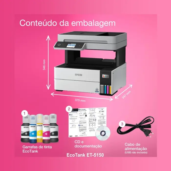 Impressora Multifunções A4 Epson EcoTank ET-5150