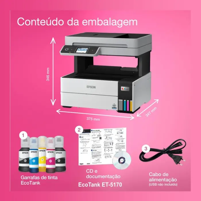 Impressora Multifunções A4 Epson EcoTank ET-5170