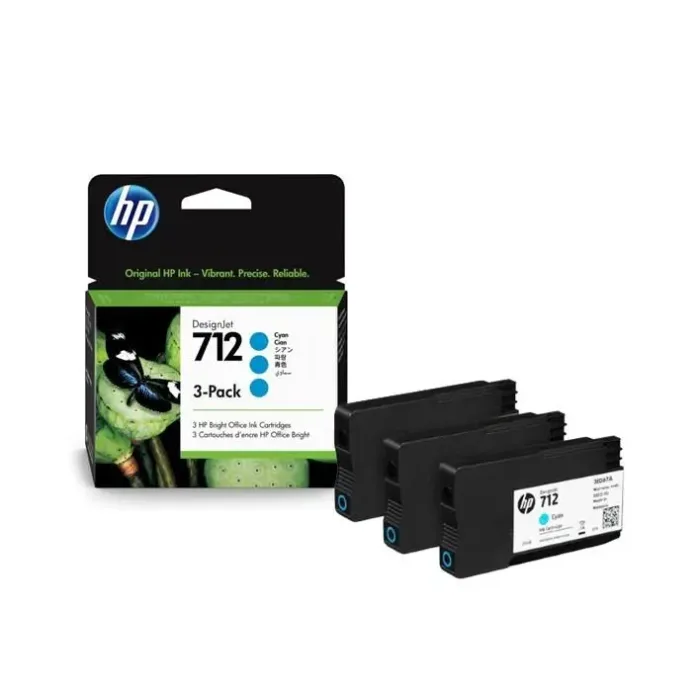 Conjunto de 3 tinteiros Ciano HP 712 de 29mlx3