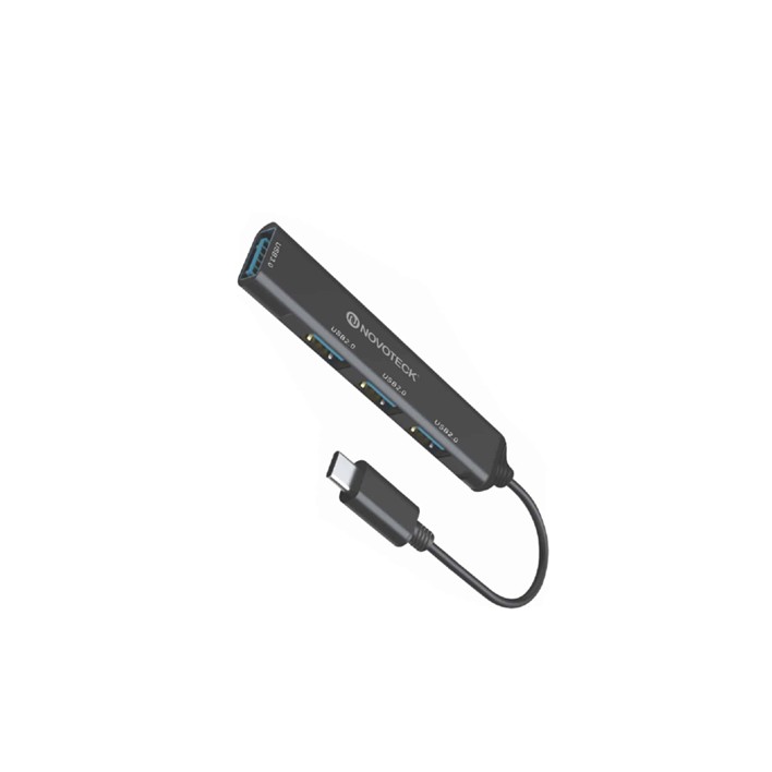 Hub USB-C Novoteck HK-067 – 3 USB 2.0 + 1 USB 3.0
