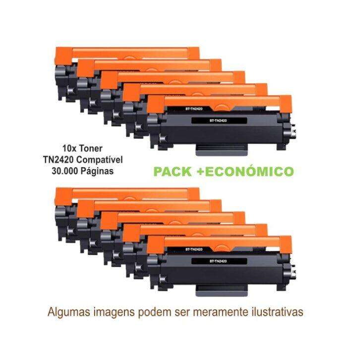 Pack Compatível 10x Toner Brother TN2410 / TN2420 Económico