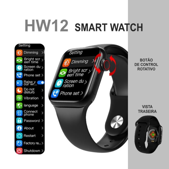 SmartWatch HW12 Botão de controle rotativo