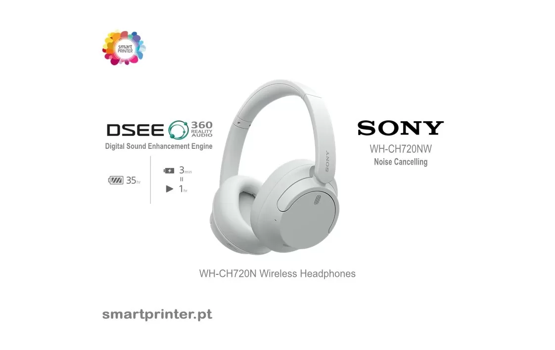 Headphones Sony WH-CH720NW Wireless • Smart Printer
