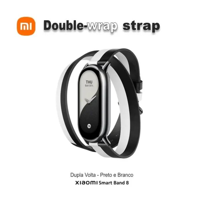 Xiaomi Smart Band 8 Double Wrap Strap Black/White BHR7311GL Fitness Bracelet Strap