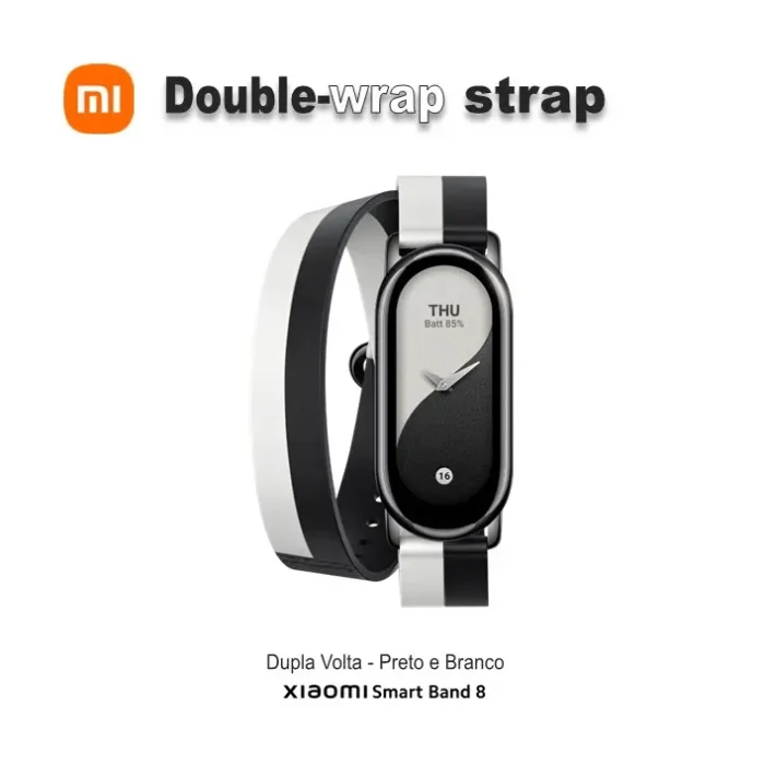 Xiaomi Smart Band 8 Double Wrap Strap Black/White BHR7311GL Fitness Bracelet Strap