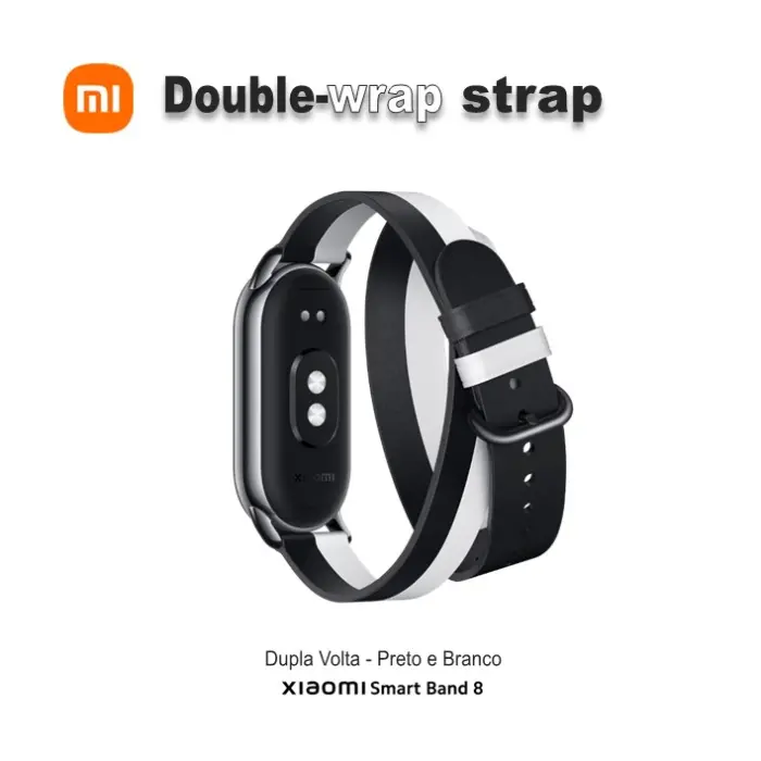 Xiaomi Smart Band 8 Double Wrap Strap Black/White BHR7311GL Fitness Bracelet Strap