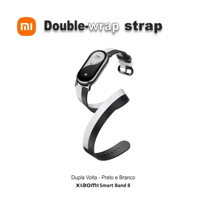 Xiaomi Smart Band 8 Double Wrap Strap Black/White BHR7311GL Fitness Bracelet Strap