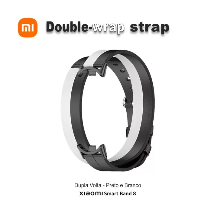 Xiaomi Smart Band 8 Double Wrap Strap Black/White BHR7311GL Fitness Bracelet Strap